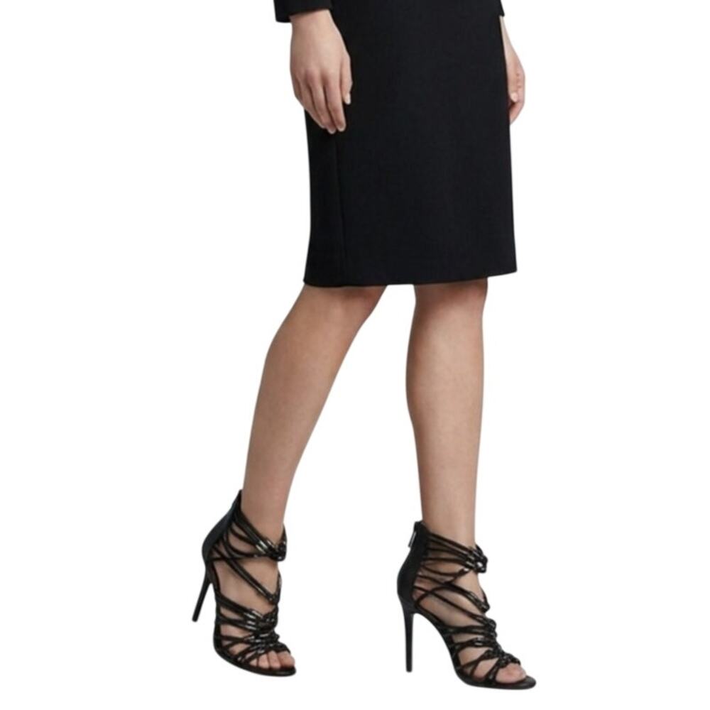 Halston Heritage Ania Black Strappy Stiletto Sandals Leather Women's Size 7